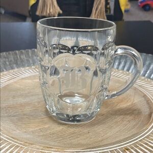 Clear Glass Mug with “B”